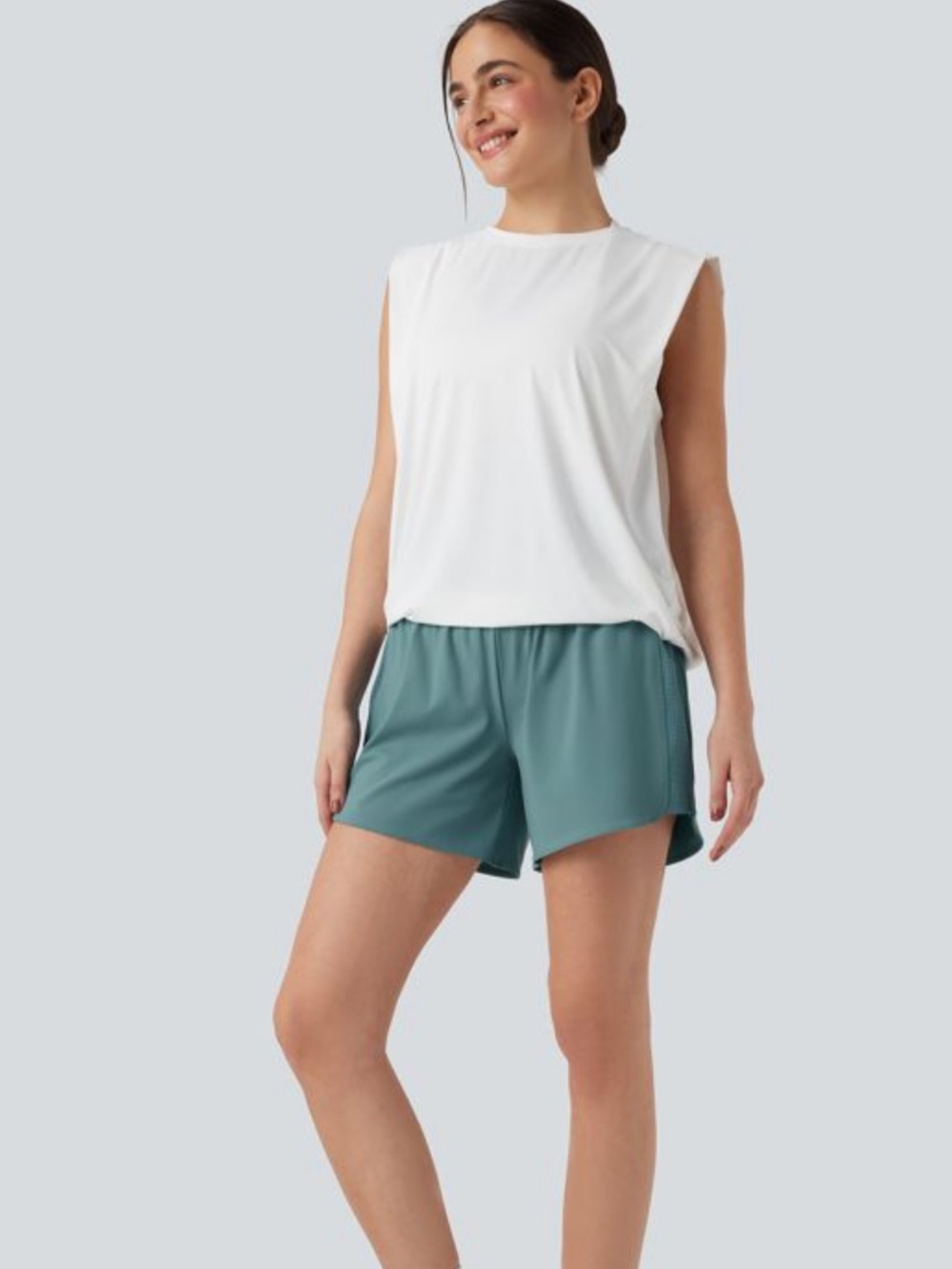 NWT  Halara Super High Waisted Yoga Shorts size medium teal